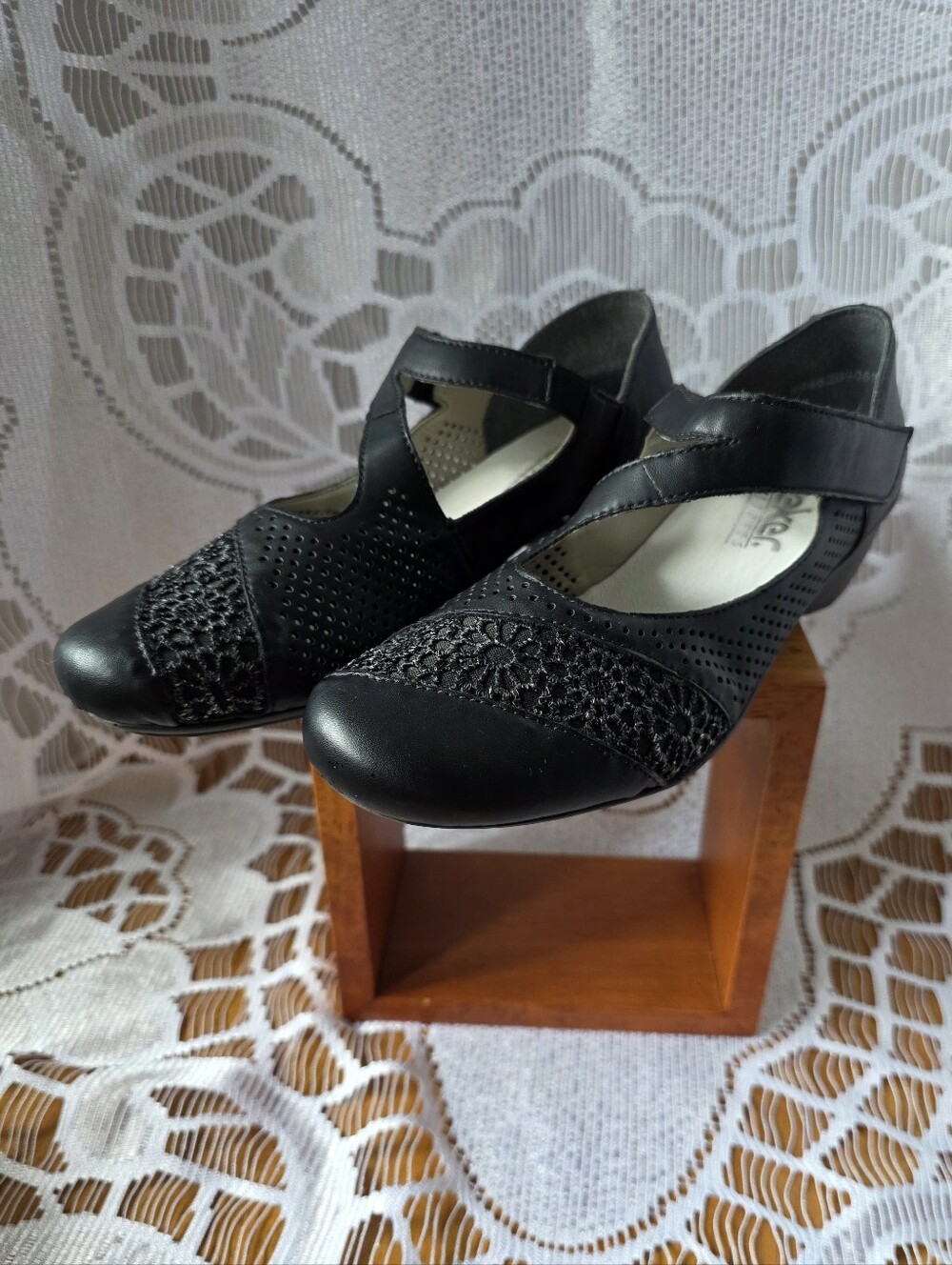 Rieker Antistress Black Women's Mariah 43 Mary Jane Kitten Heeled Pumps Size 39